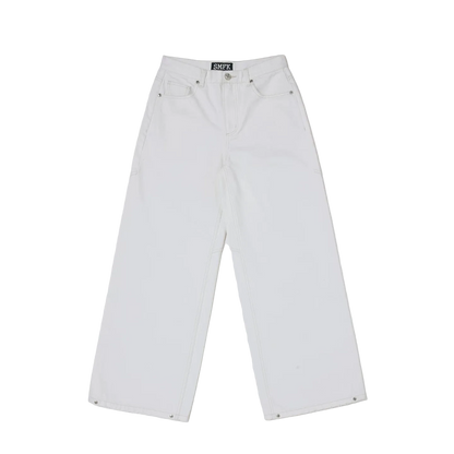 Classic Black and White Wide Leg Jeans