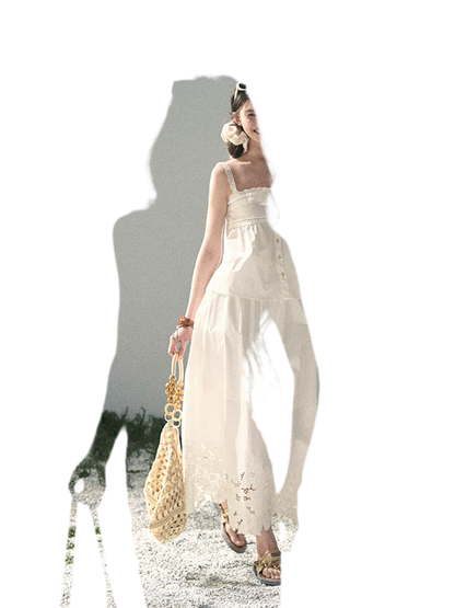 "Summer Breeze on Cloud Shoulders" French Lace Two-Piece