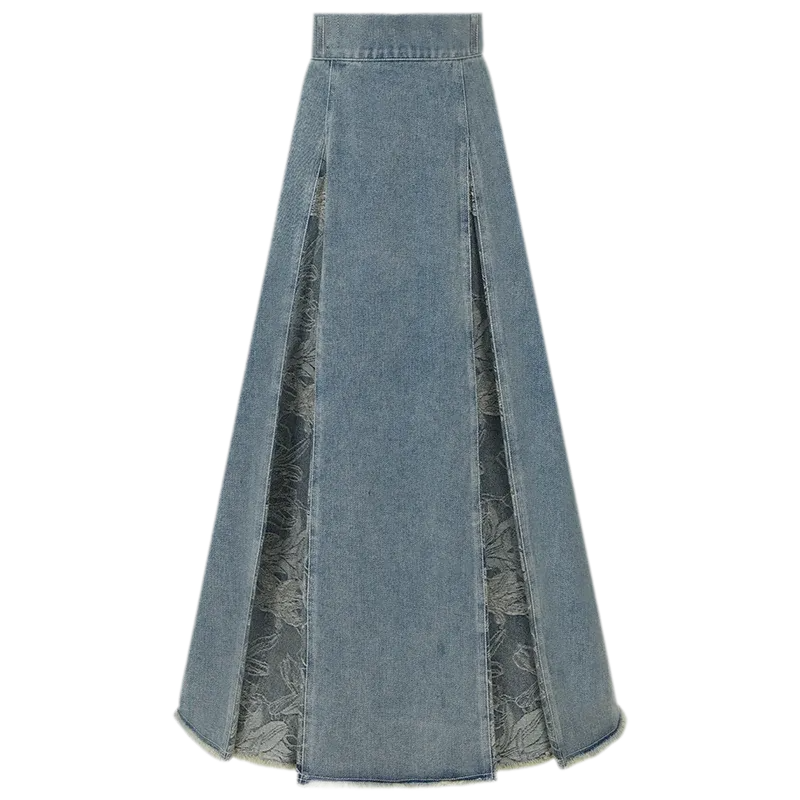 锦蓝 Brocade Blue Embroidered Vest Pleated