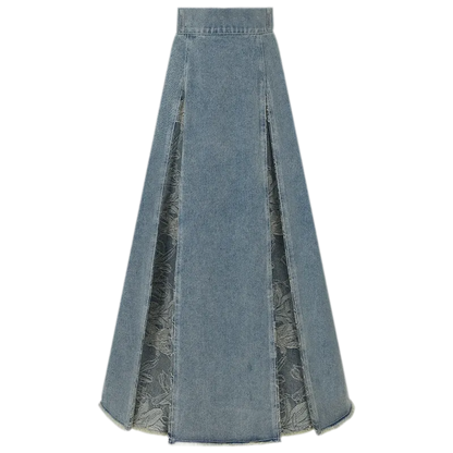 锦蓝 Brocade Blue Embroidered Vest Pleated
