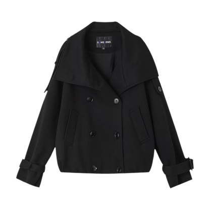 Heathered Cropped Oversized Jacket