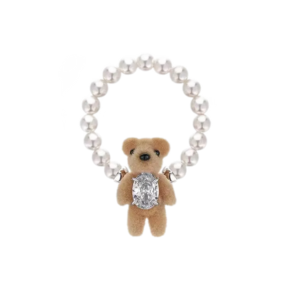 Velvet Mini Bear Pearl Ring