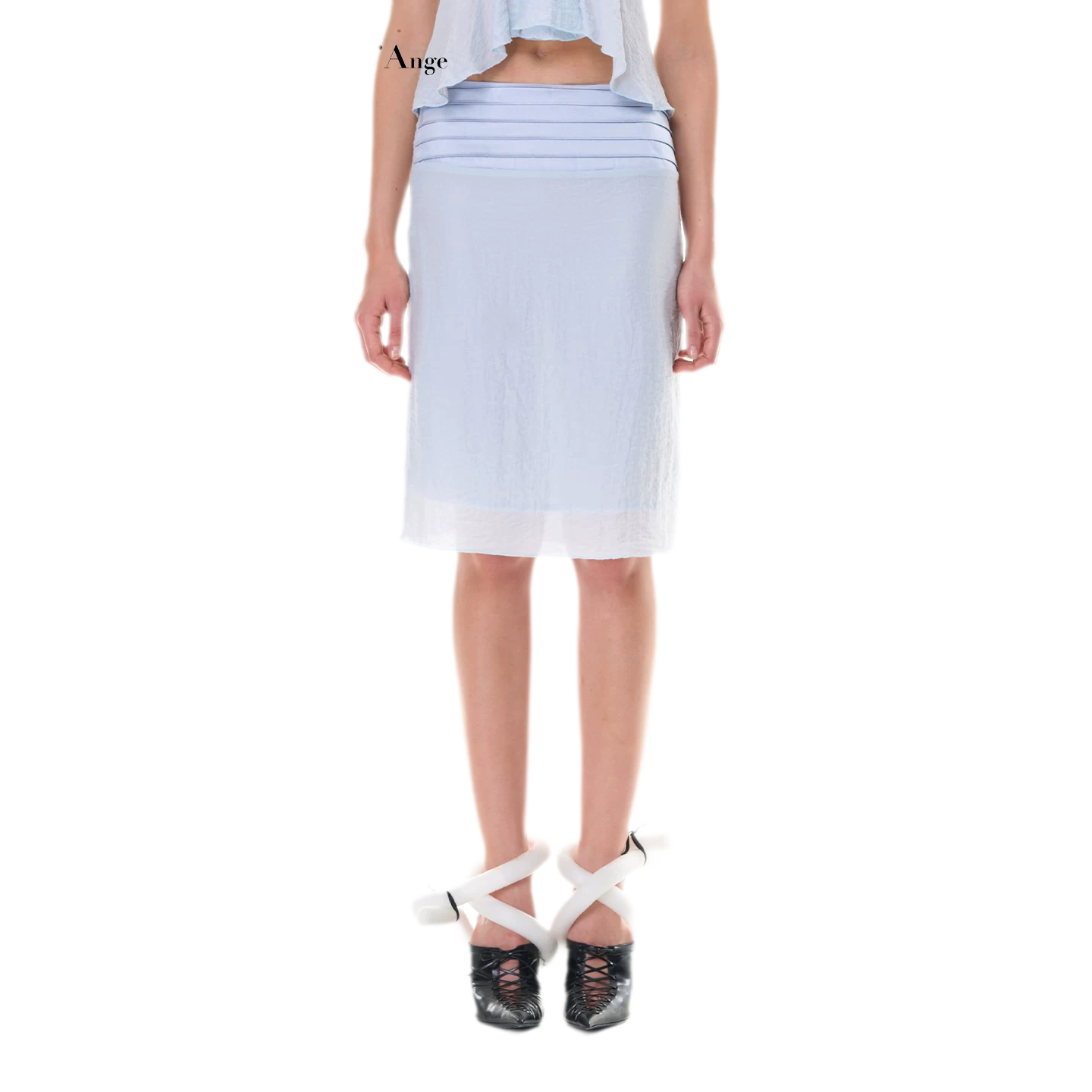 Textured Peplum Skirt Set