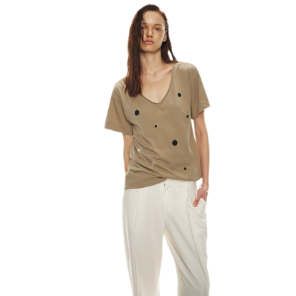 Relaxed Stylish V-Neck Short Sleeve T-Shirt