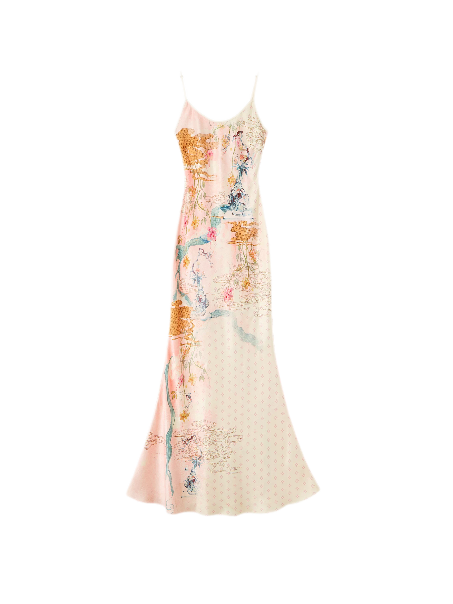Leopard Stitch Floral Slip Dress