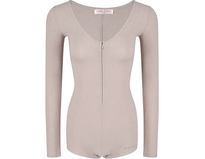 Ribbed Knit Slim Romper