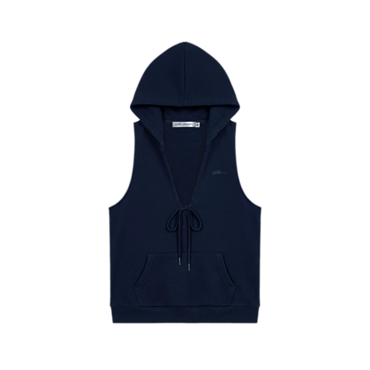 U-Neck Hoodie Vest Set
