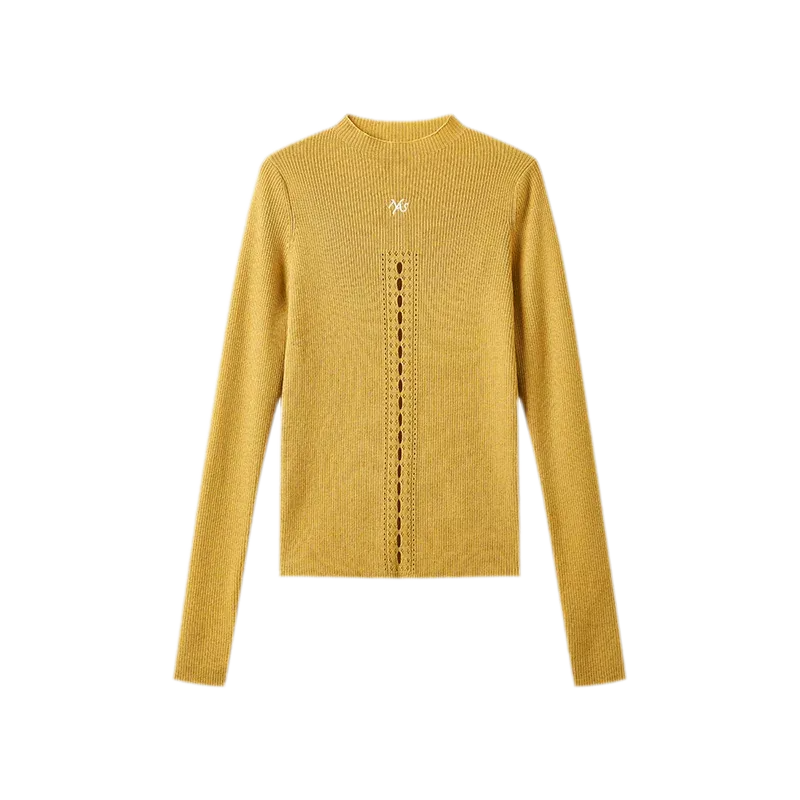 Openwork Rib-Knit Fitted Top