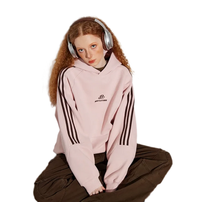 Striped Oversized Pullover Hoodie