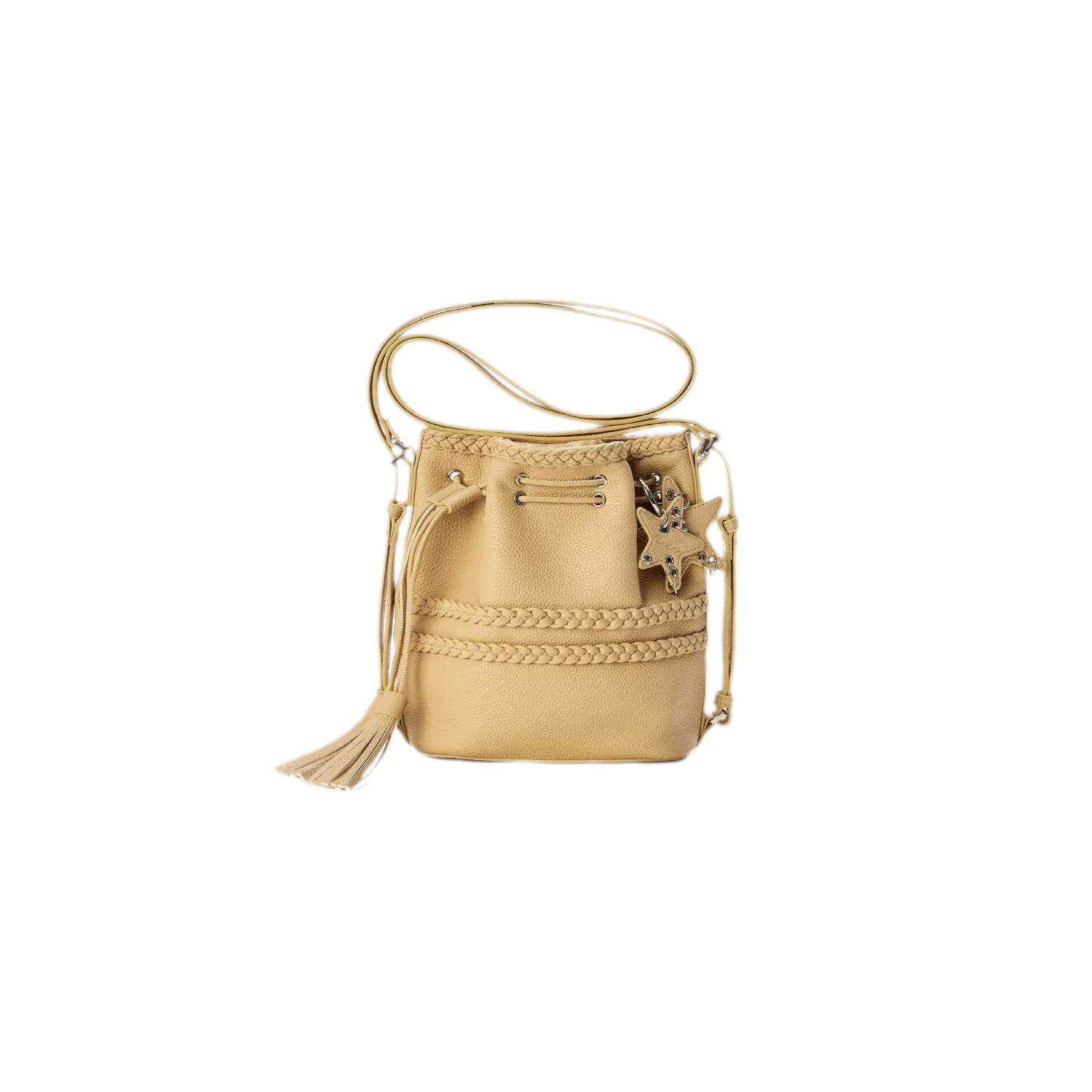 Braided Drawstring Bucket Backpack