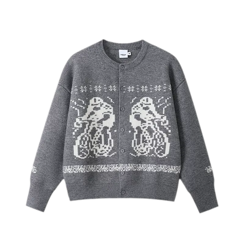 Fair Isle Relaxed Cardigan Sweater