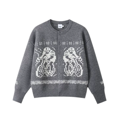 Fair Isle Relaxed Cardigan Sweater