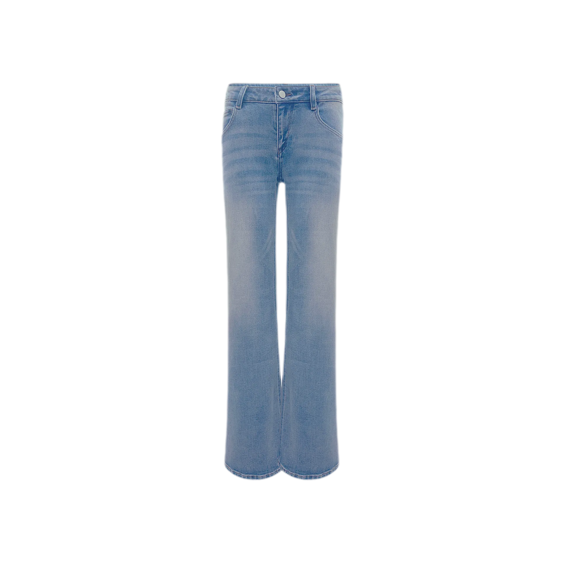 Washed Low-Rise Wide-Leg Jeans