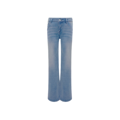 Washed Low-Rise Wide-Leg Jeans