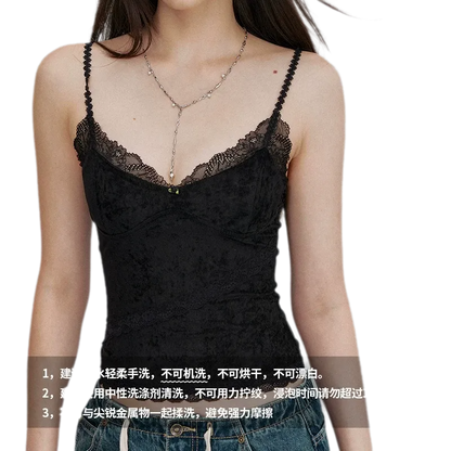 Lace Velvet Cami Top