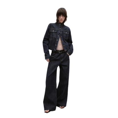 Redline Cropped Raw Denim Jacket