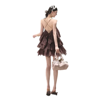 Brown Cami Dress (Skirt Set) / S