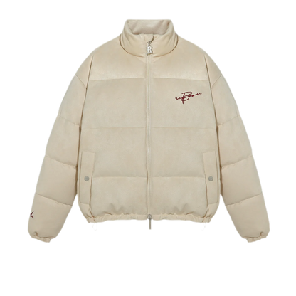 Suede Oversized Down Puffer Jacket
