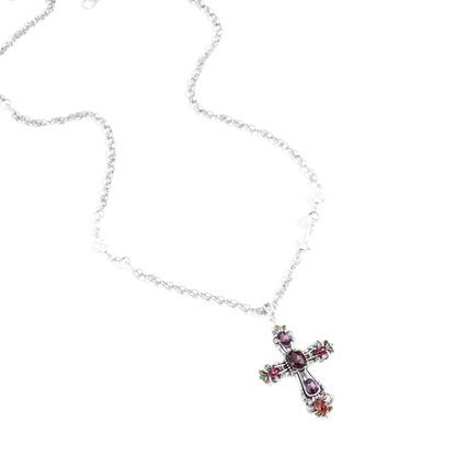 Collana con pendente a croce barocca vintage