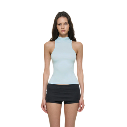 Knitted Semi-High Neck Vest