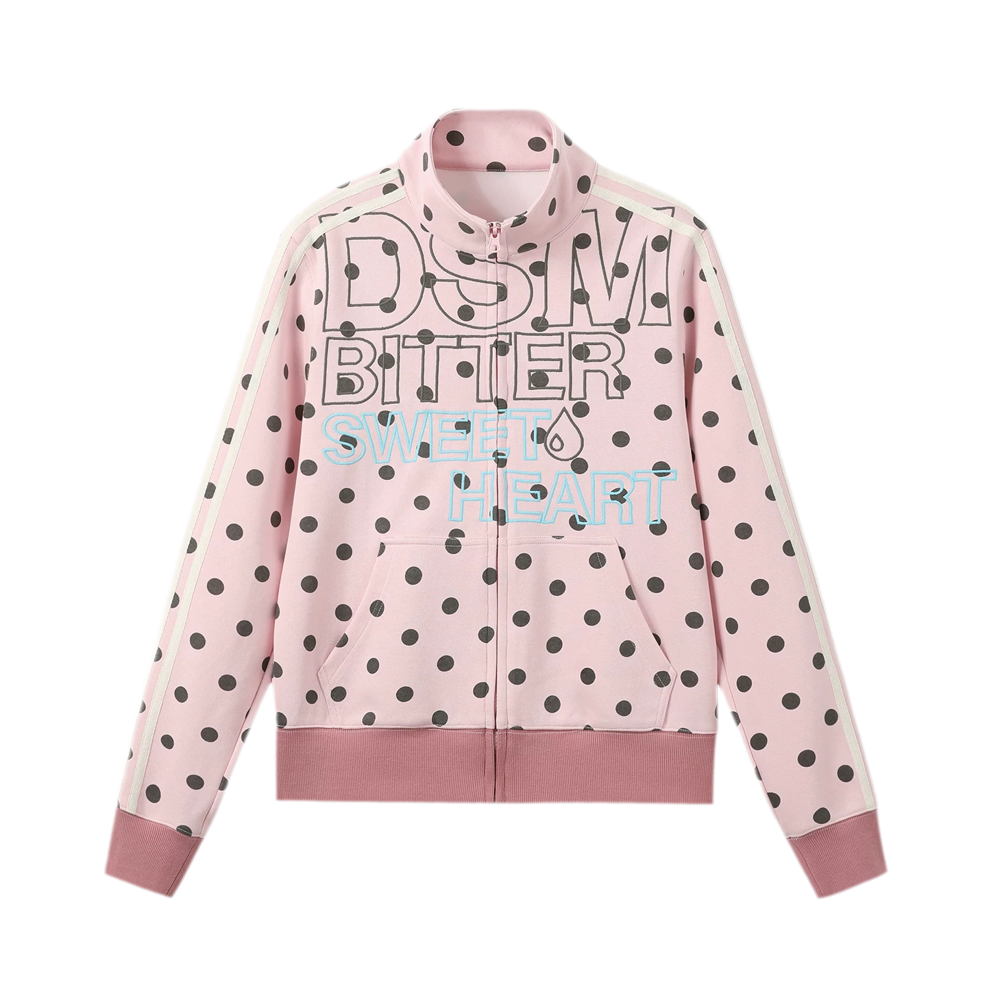 Custom Polka-Dot Stand-Collar Sweatshirt