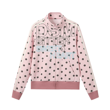 Custom Polka-Dot Stand-Collar Sweatshirt