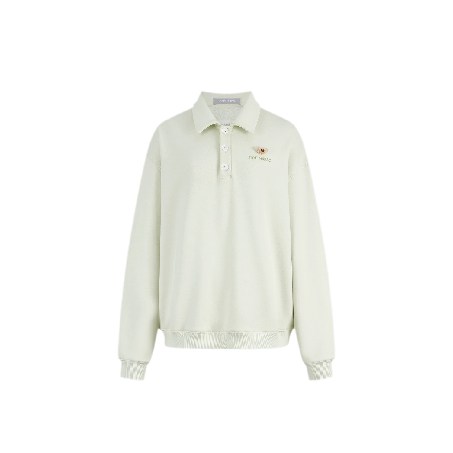 Textured Loose Polo Sweatshirt