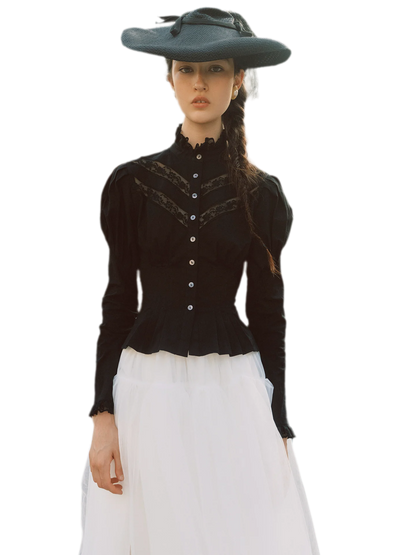 Lace Trim Victorian Midi Dress