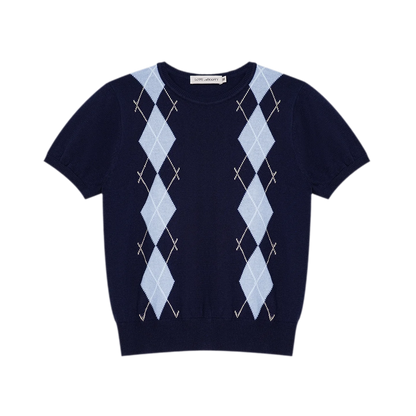 Wool Argyle Knit Set