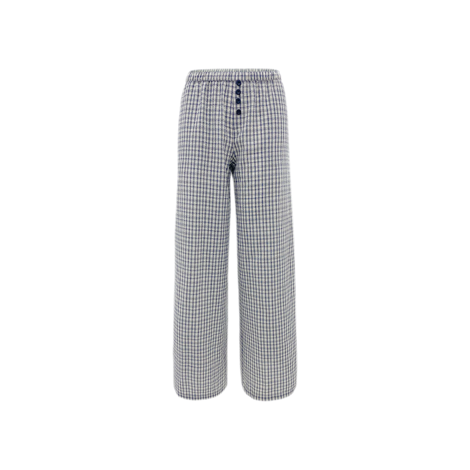 Textured Check Wide-Leg Trousers