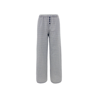 Textured Check Wide-Leg Trousers