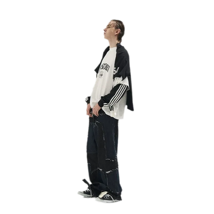 Distressed Graphic Layered Long-Sleeve Tee
