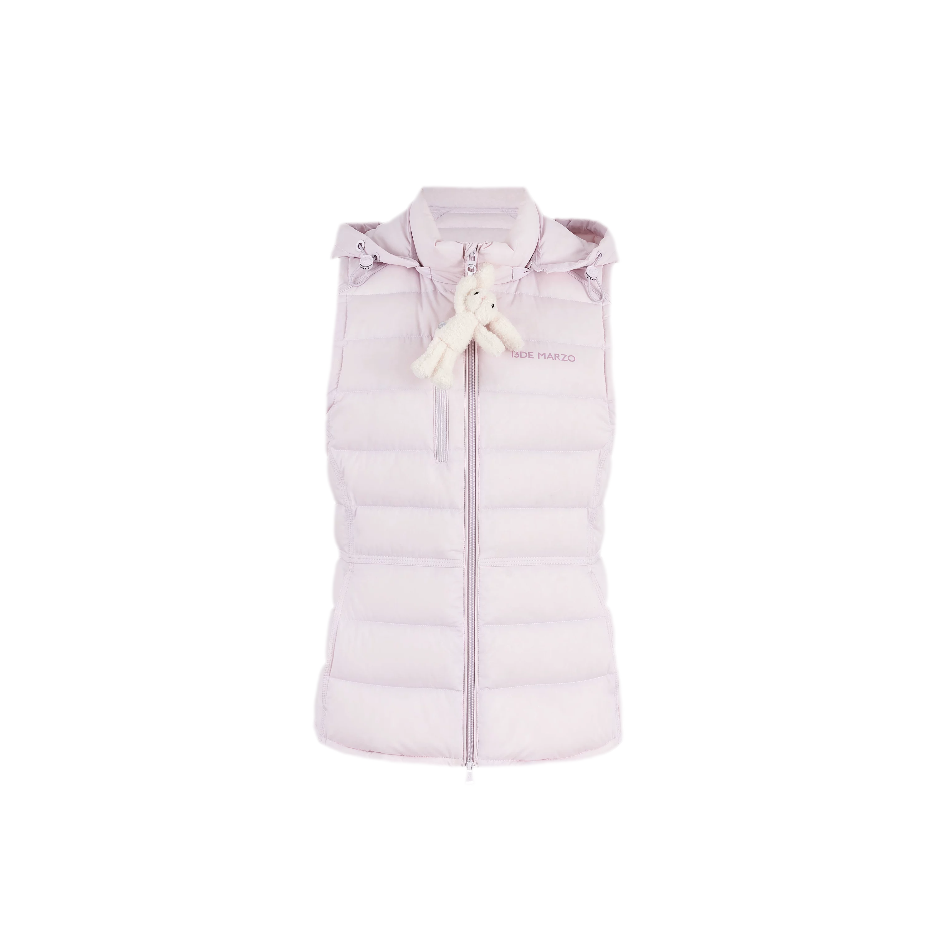 Cinched Hooded Quilted Down Vest