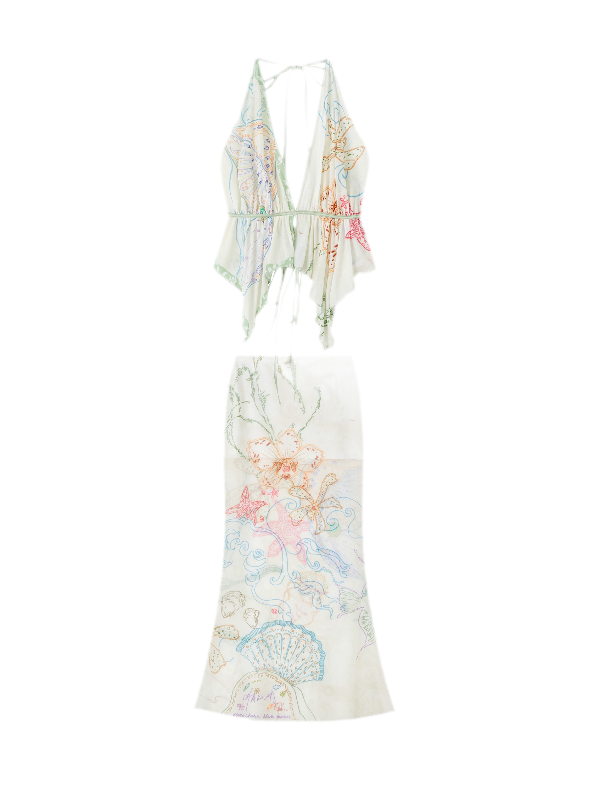 Island Climate Printed Mesh Camisole &amp; Skirt Set