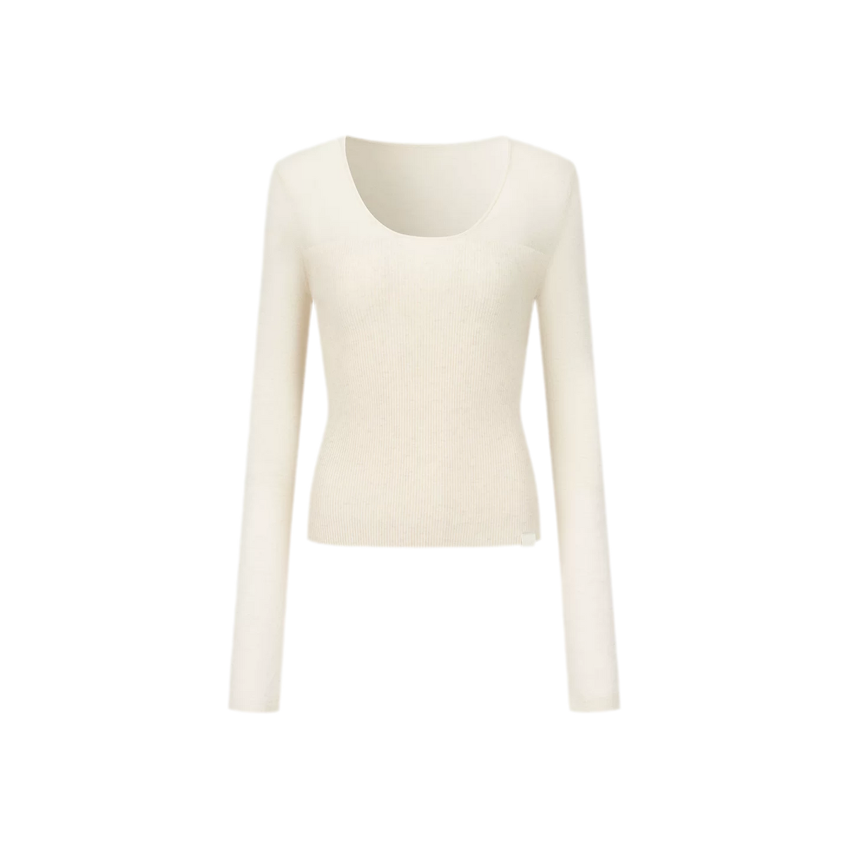 Top in maglia trasparente con scollo a V in Tencel