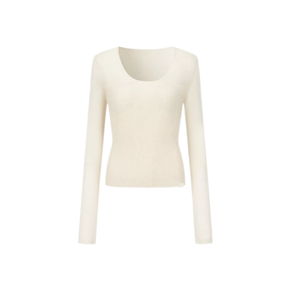 Top in maglia trasparente con scollo a V in Tencel