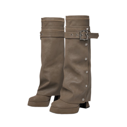 Lychee Textured Chunky Boots