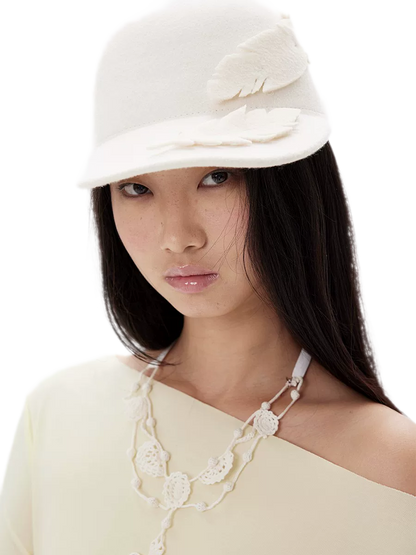 Feather Appliqué Felt Hat