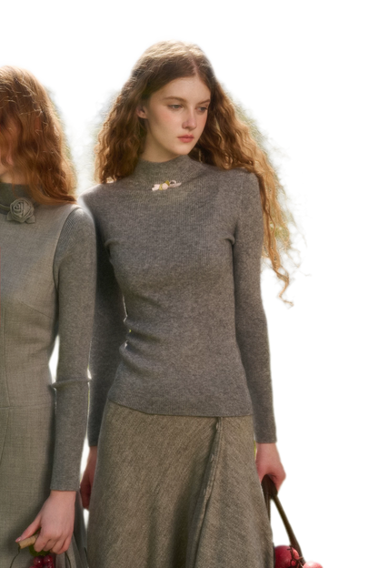 Cashmere Ribbed Fitted Sweater