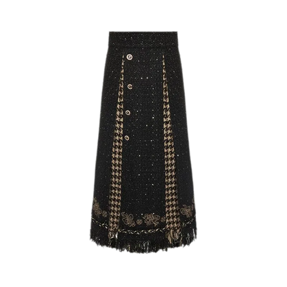 金墨松烟 Gold Ink Pine Vest Pleated Skirt Set