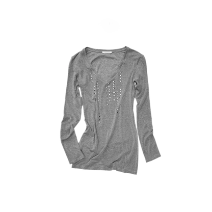Rhinestone Fitted Knit Top