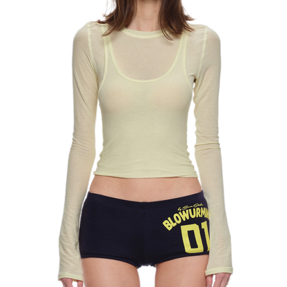 Sheer Layered Long Sleeve Tee