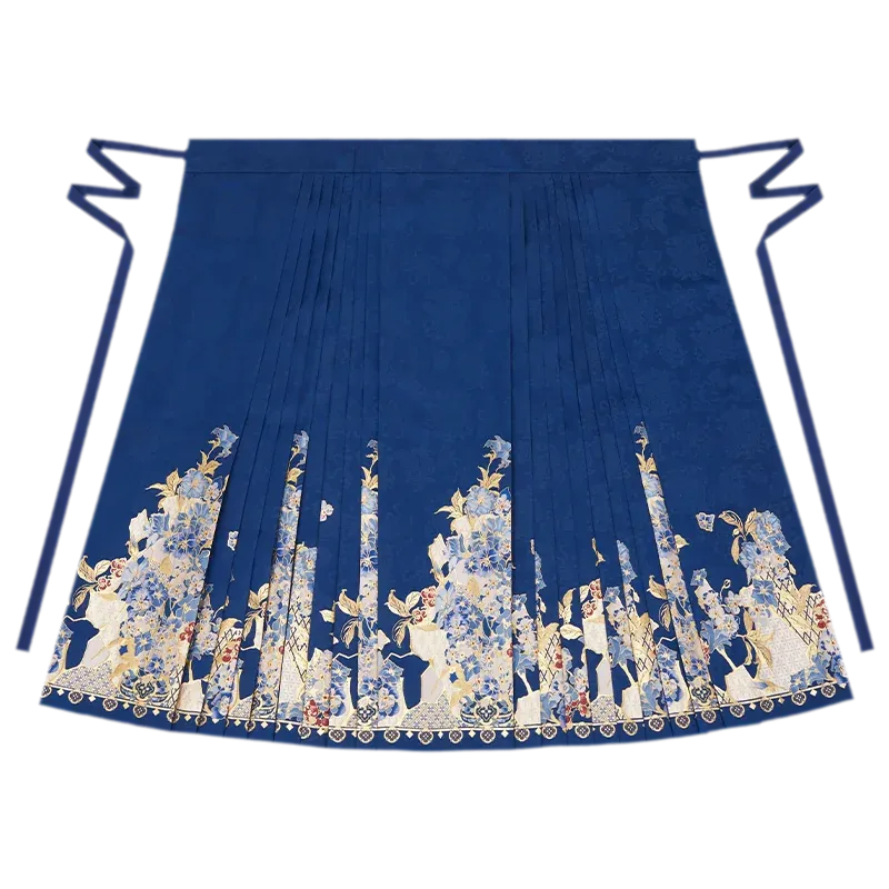 青花碎玉 Blue-and-White Jade Shards Ming-Style Stand-Collar