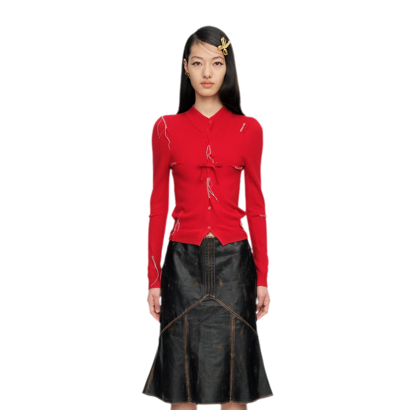 Elegant Knit Top with Pleat Details
