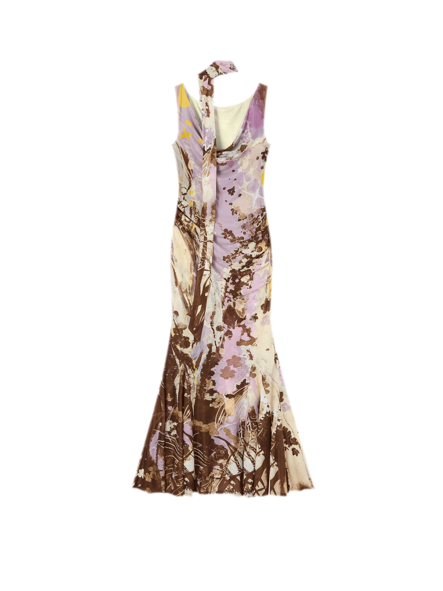 Hand-Painted Mesh Mermaid Dress
