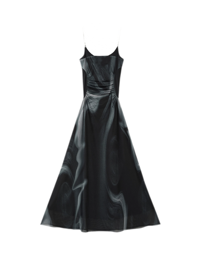 City Island Diary Colorblock Off-Shoulder Slip Dress