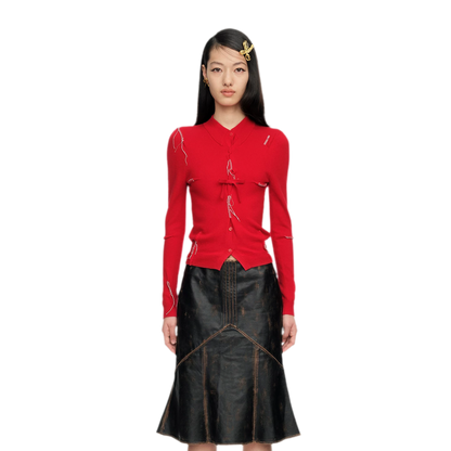 Elegant Knit Top with Pleat Details