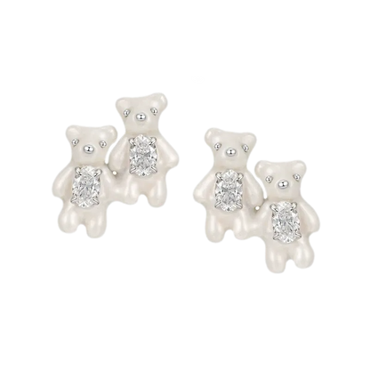 Pearl Bear Statement Earrings