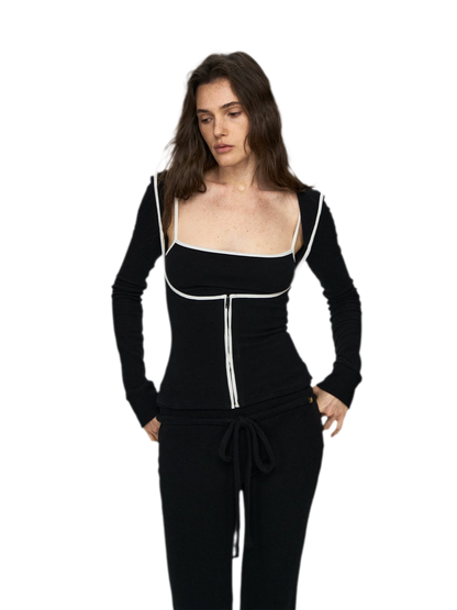 Soft Viscose Blend Three-Piece Set: Cardigan, Camisole &amp;
