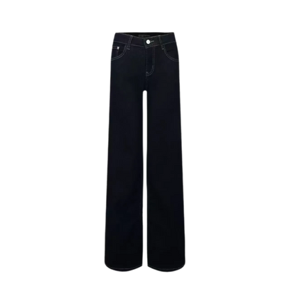 Raw Denim Low-Rise Wide-Leg Jeans